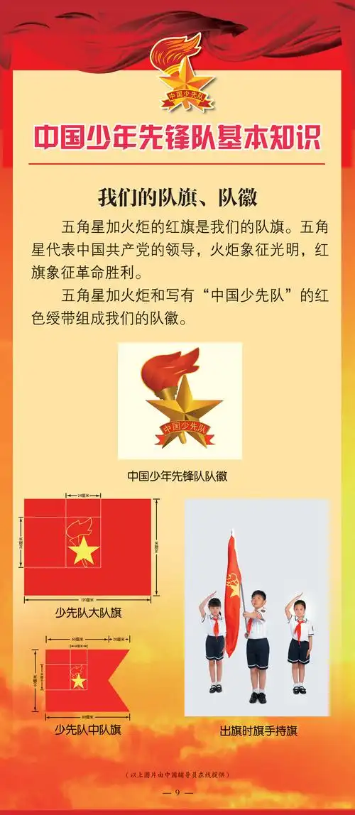 五,认识了队旗,队徽后,请听中国少年先锋队队歌