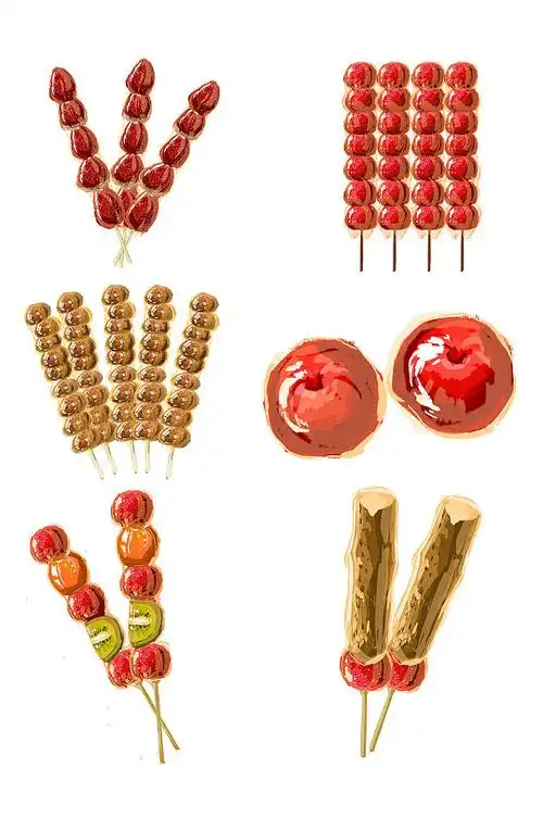 冰糖葫芦卡通彩色手绘