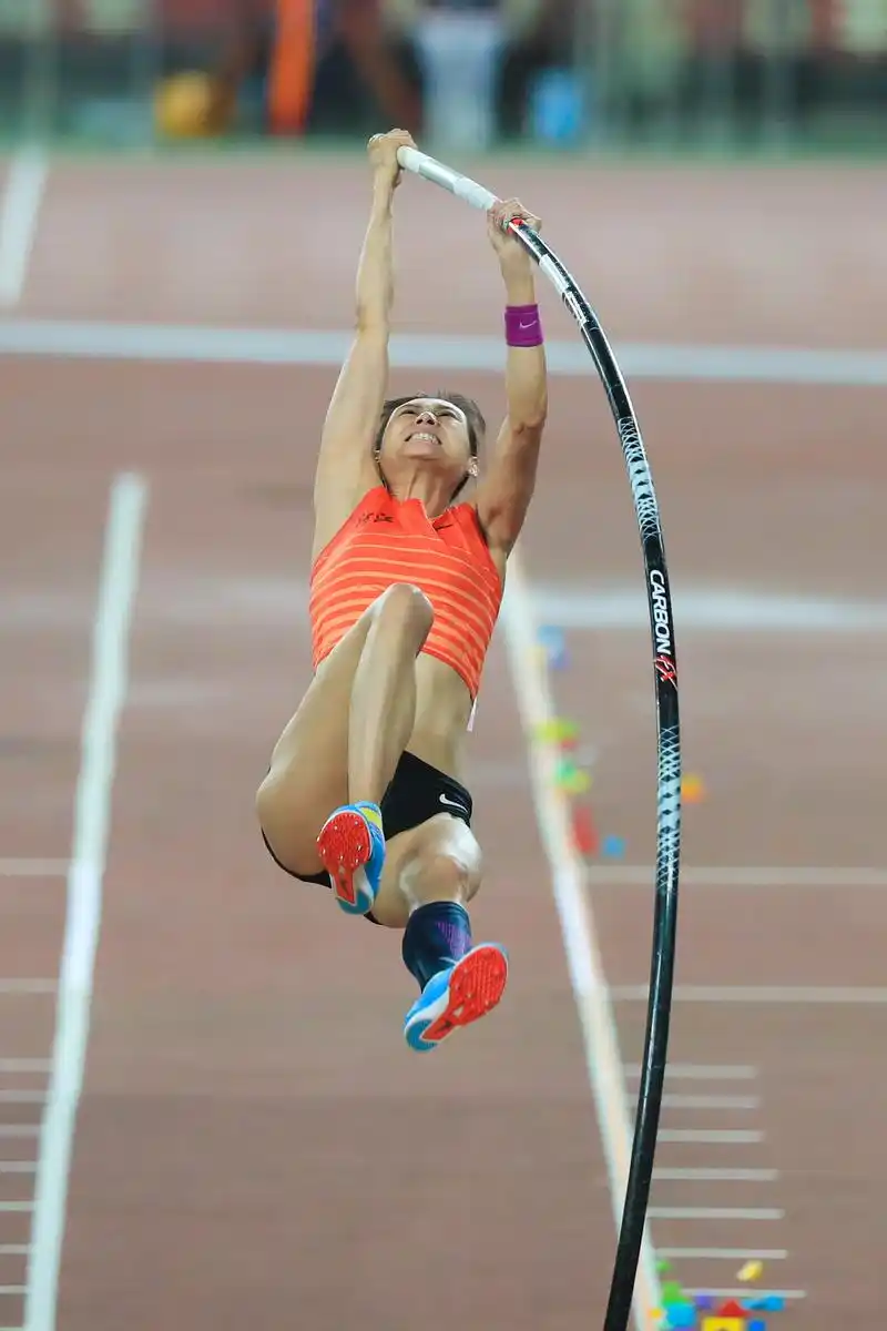 田径——2018全国田径冠军赛:女子撑杆跳高赛况(1)