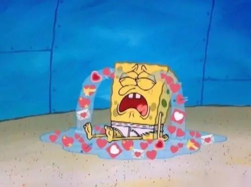 r_表情包#海绵宝宝哭成一个小池塘也是爱你的形状表情包可爱动漫无字