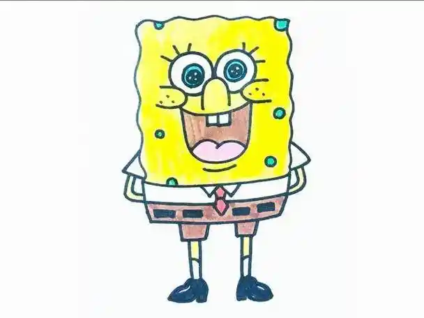海绵宝宝的简笔画 海绵宝宝的简笔画带颜色