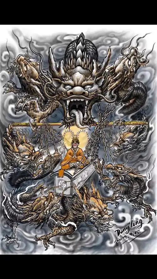 东龙原创设计 九龙拉棺图,希望大家喜欢,感谢微视官方!