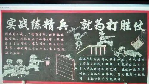 强军黑板报强军黑板报设计图案大全