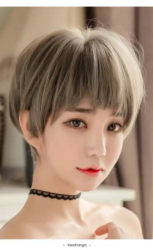 最饰 假发女短发bobo头韩国时尚发型圆脸修脸自然造型帅气网红全头套