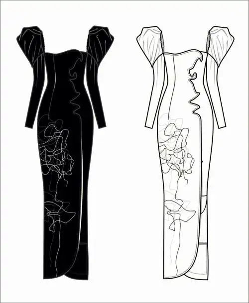 优雅风连衣裙款式图分享