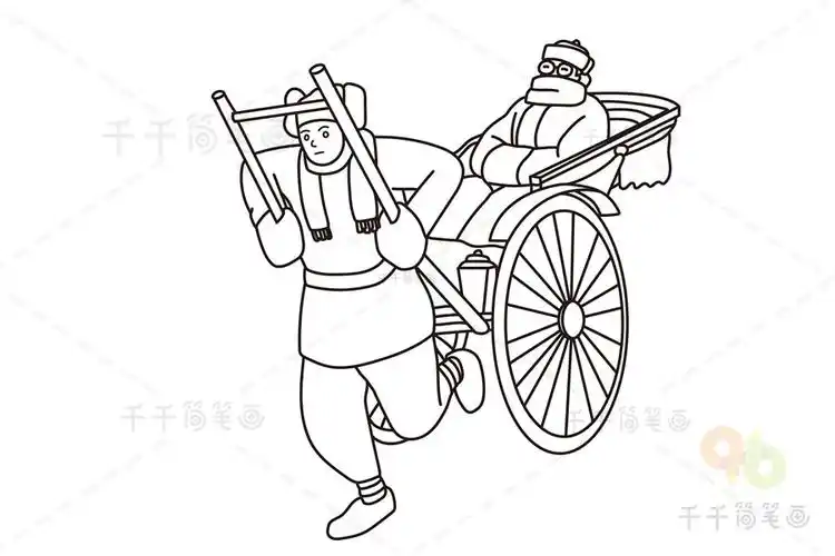 骆驼祥子简笔画_其他人物简笔画