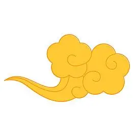 黄色筋斗云png元素素材