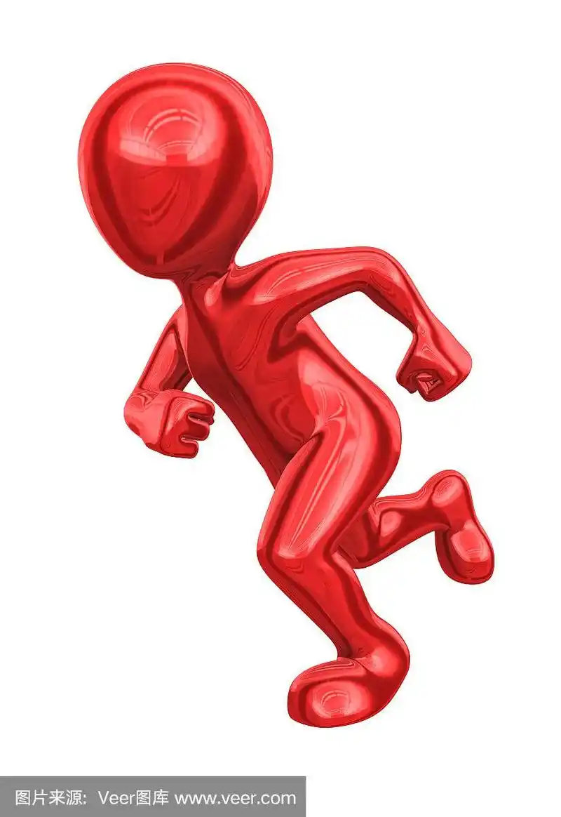 3d红色人跑.3 d演示.