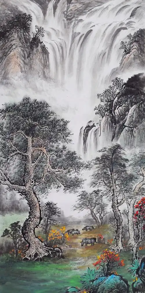 唐老师4现代作家写意画四尺山水_其他_夏景_山水_国画_装饰作品_园圆