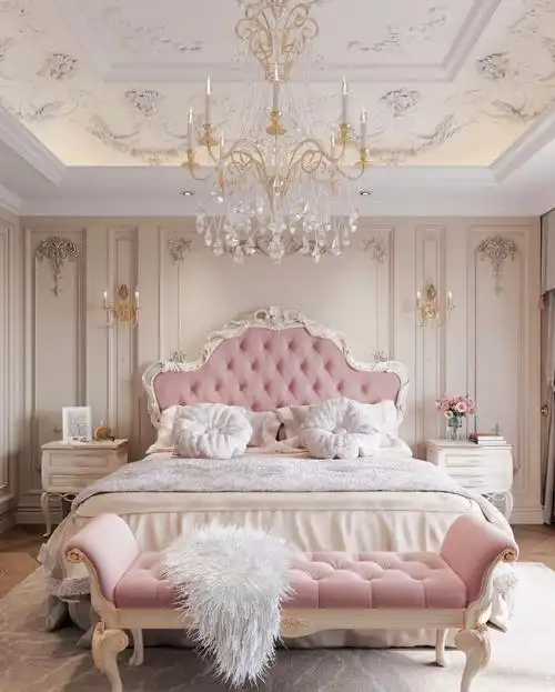 家居设计##卧室装修灵感库#粉色仙女卧室,法式宫廷公主房.