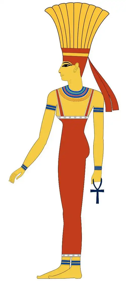 在库努姆(khnoum)左边的两位分别是他的妻子萨提特