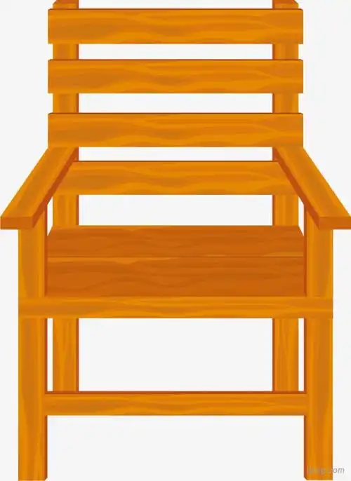 立体风格矢量木质躺椅png素材透明免抠图片-卡通手绘