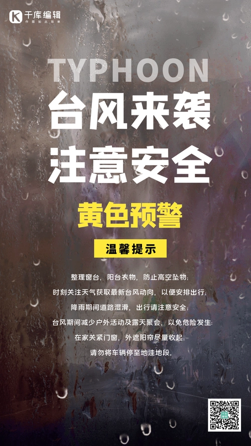 台风预警台风来袭提示动态海报