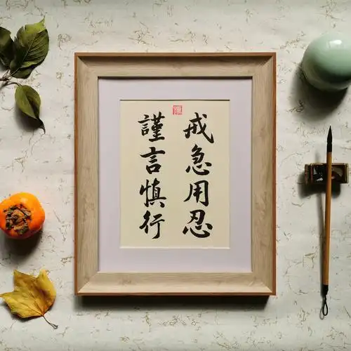 戒急用忍谨言慎行字画书法摆台摆件挂画祝福个性创意书法