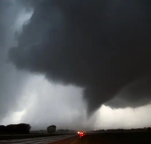 龙卷风黑云压城袭击美国堪萨斯州