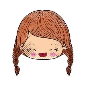 卡通小女孩辫子图片