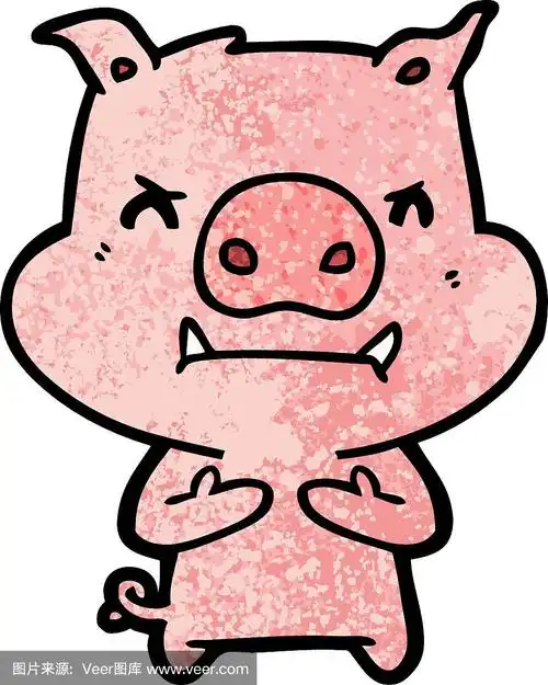 愤怒的卡通猪