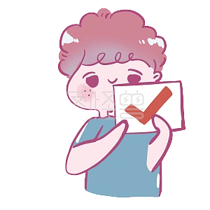 图怪兽原创元素q萌卡通小男孩表情包通过正确