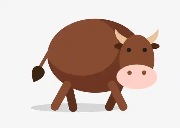 矢量卡通简洁扁平化小牛