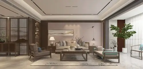 原创设计:深圳湾1号,现代新中式风格装修效果图