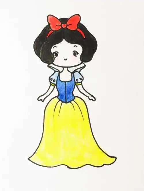 白雪公主简笔画步骤图片大全