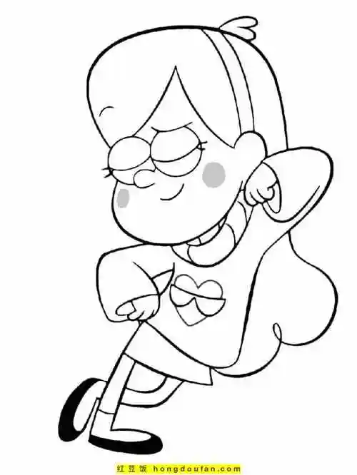 《gravity falls》可以免费下载的动画涂色图片-红豆饭小学生简笔画
