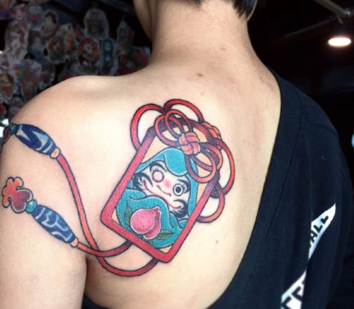 御守符纹身图片大全 好看的日式平安符纹身设计(2)