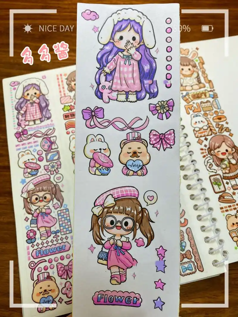 手绘多多酱贴纸 自制手帐第一步,画好了一小张多多酱.
