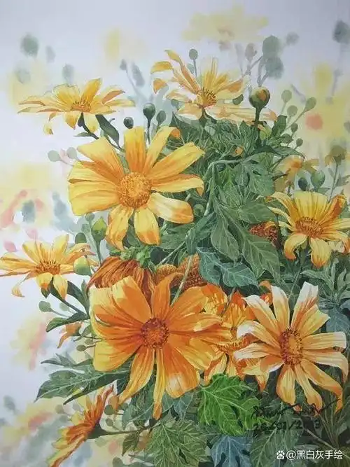 28张水彩花卉,临摹首选