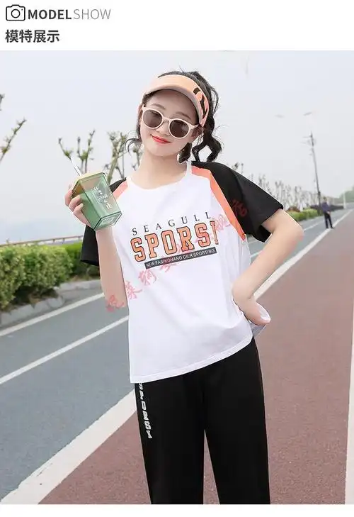 nilaike品牌女装中学生运动套装女短袖少女夏装22新款高初中学生夏季