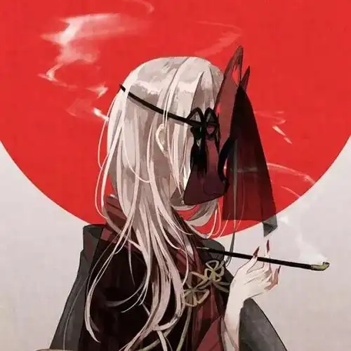 戴面具的头像我看到前方黑暗的尽头有光在等着我