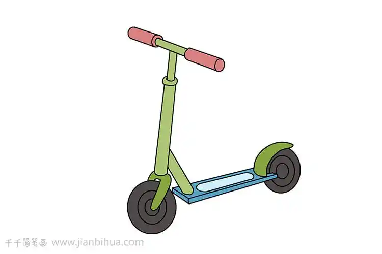 儿童滑板车简笔画怎么画