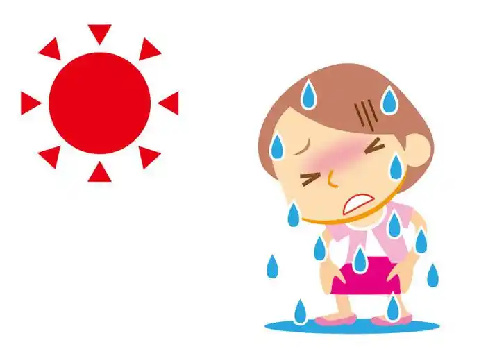 创意矢量卡通夏日流汗的可爱小猫