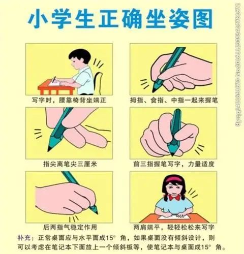 掌握正确的握笔方法及书写姿势.