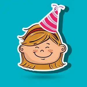 女孩卡通帽子党插画