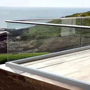 楼梯扶手玻璃栏杆护栏室外内铝u槽玻璃扶手无边框平台阳台护栏