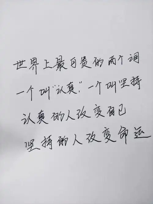 手写励志语录认真改变自己坚持改变命运