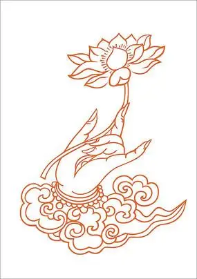 佛手云莲花装饰图案 cdr