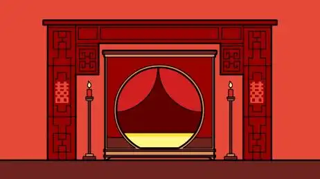 红彤彤喜气洋洋的婚房