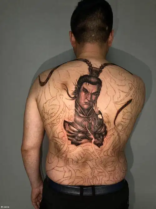 吕布_纹身图案手稿图片_龙运——井滕的纹身作品集