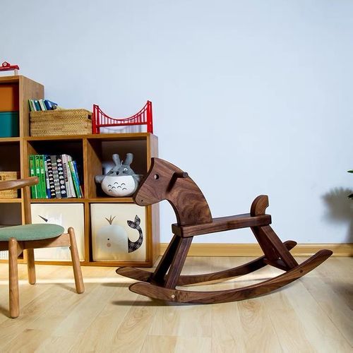儿童木马摇马实木自制成长摇摇马宝宝玩具生日周岁礼物成人两用椅