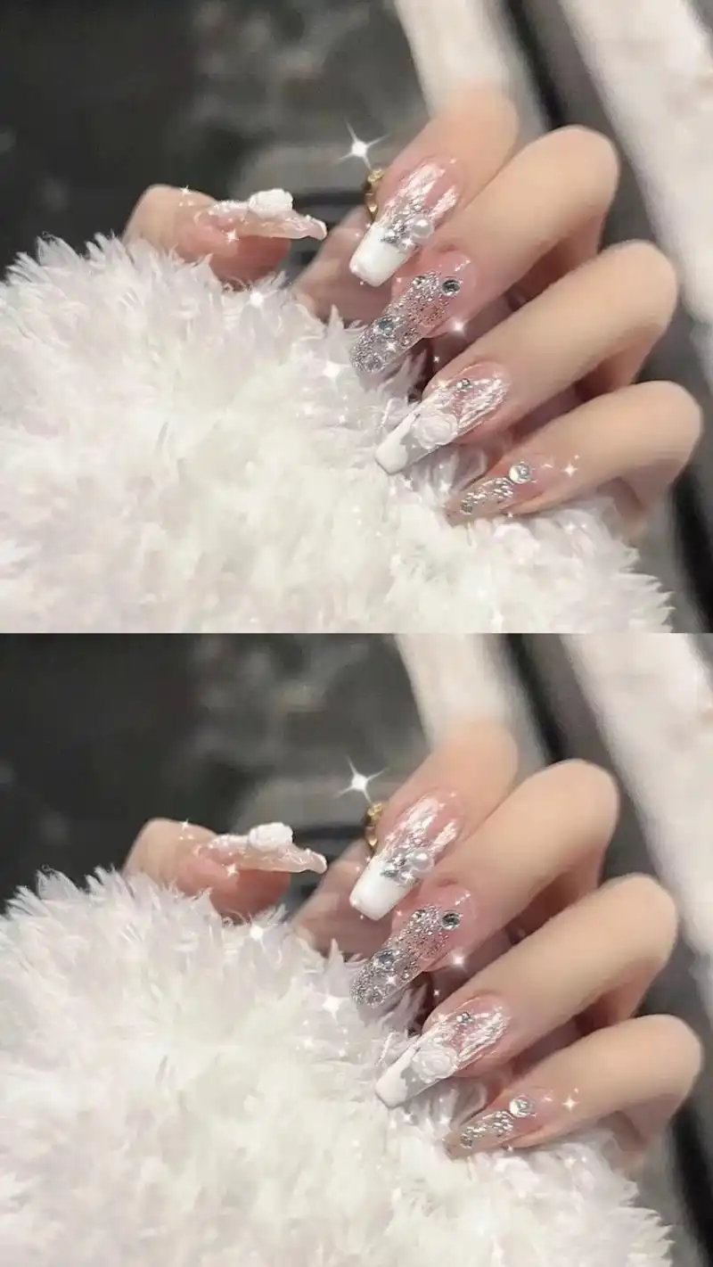 仙女美甲 #中长款美甲 #网红美甲 #美甲图片 #ins美 - 抖音