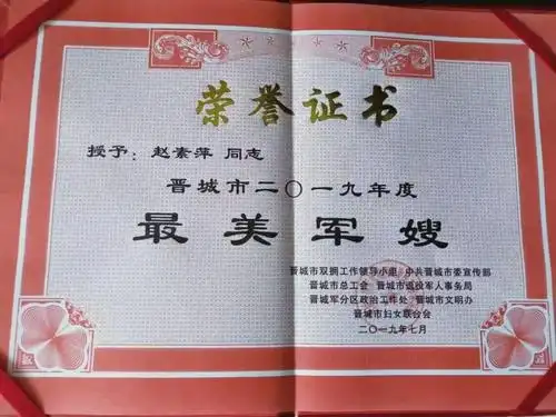 用奉献诠释最美真谛记晋城市最美军嫂赵素萍