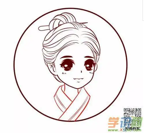 简单的q版头像简笔画古风