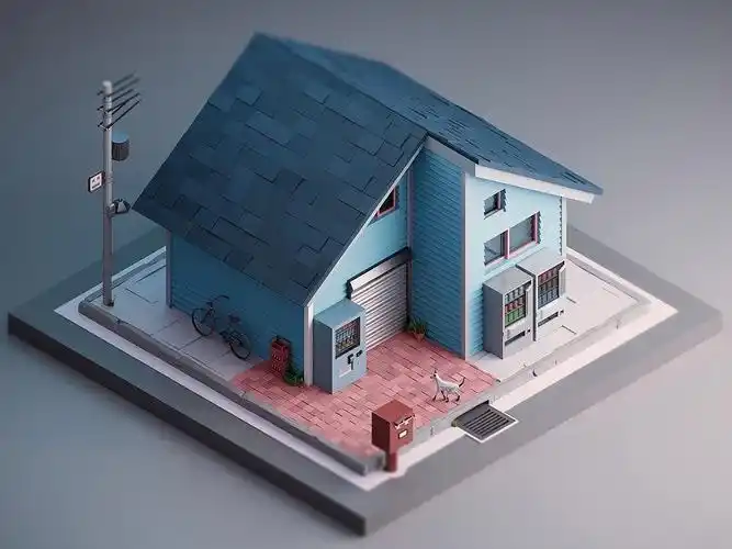 《三渲二场景》【3d房屋模型建模案例分享,场景模型布线教学讲解】