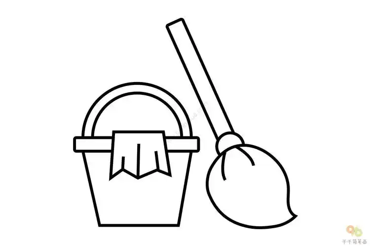 打扫卫生的用品简笔画_生活用品简笔画
