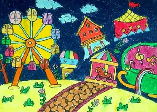 少儿书画作品-我的游乐场/儿童书画作品我的游乐场欣赏_中国少儿美术