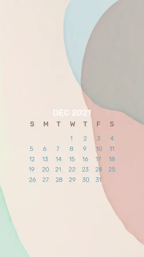 2021年12月日历模板手机壁纸psd抽象背景
