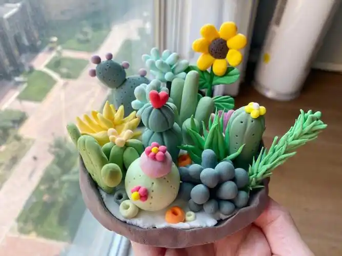 粘土盆栽小世界