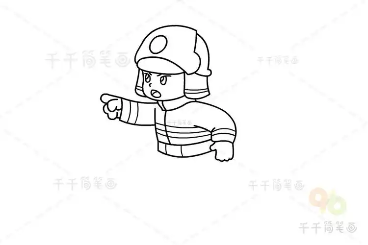 敬爱的消防员简笔画